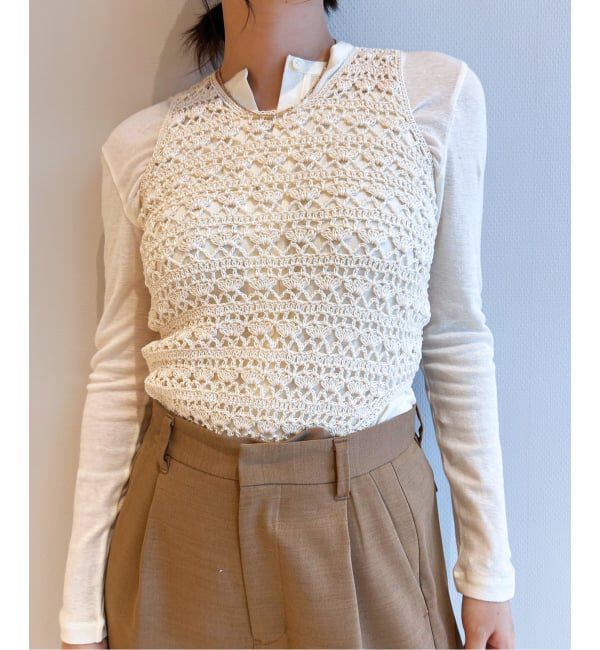 IENA LA BOUCLE「MAYDI/マイディ granny stripe body ニット INVISIBLE」|ニット・セーター|