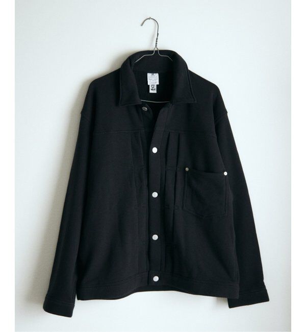 EDIFICE「LOOPWHEELER for LOWERCASE &times; POGGYTHEMAN スウェット トラッカージャケット」|スウェット・ジャージ|ブラック