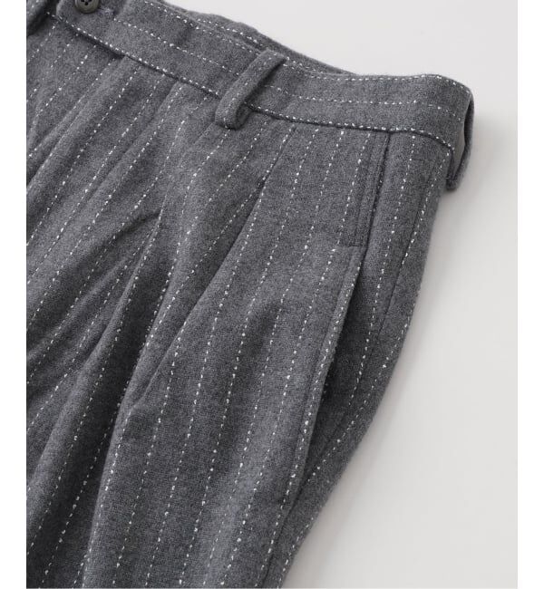 EDIFICE「m&rsquo;s braque (エムズ ブラック) TUCK WIDE BUGGY パンツ(ストライプ)」|スラックス|