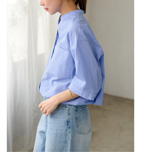 JOURNAL STANDARD relume「《追加》ストライプバンドカラードロストシャツ」|シャツ・ブラウス|