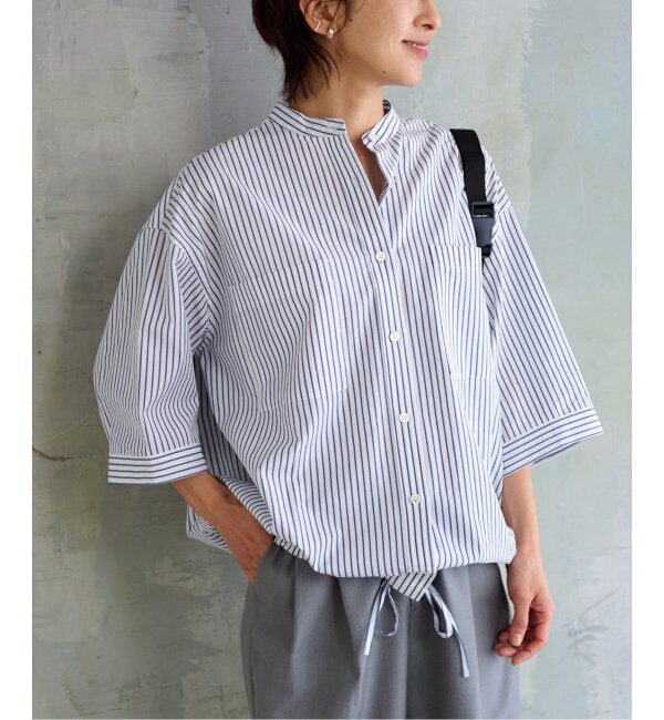 JOURNAL STANDARD relume「《追加》ストライプバンドカラードロストシャツ」|シャツ・ブラウス|