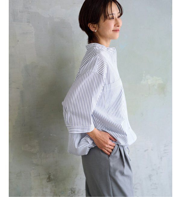 JOURNAL STANDARD relume「《追加》ストライプバンドカラードロストシャツ」|シャツ・ブラウス|