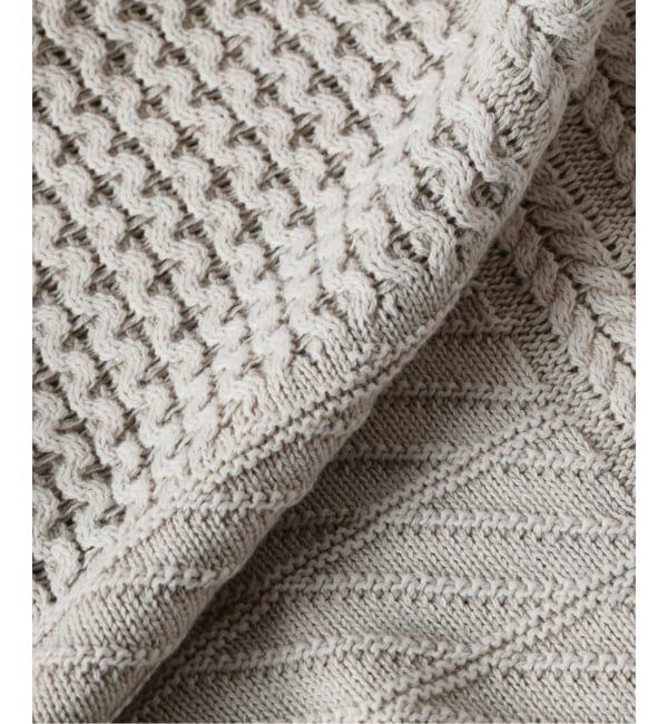 J.S.Homestead「J.S.Homestead / ストーン ウォッシュ ケーブル ヘンリーネック ニット」|ニット・セーター|