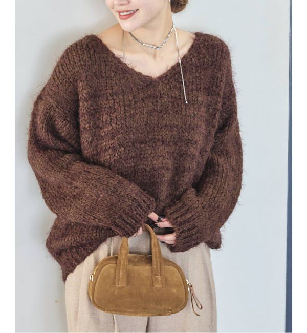 JOURNAL STANDARD「【TRICOTS JEAN MARC/トリコットジーンマルク】VネックシャギーPO」|ニット・セーター|ブラウン