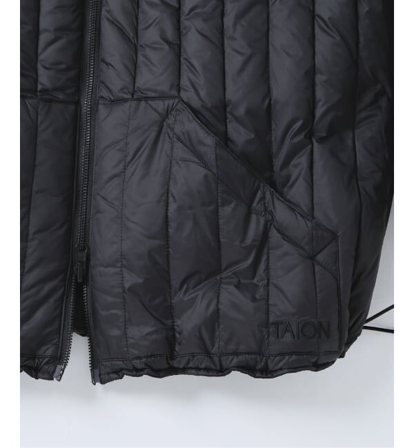 TAION 別注 ヴァーチカルキルト リバーシブル ダウンカーディガン　ブラック JOURNAL STANDARD relume｜TAION / タイオン 別注 ヴァーチカルキルト