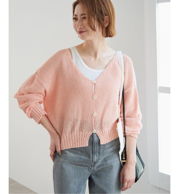 Spick and Span「ペーパーヤーンVネックカーディガン」|カーディガン|