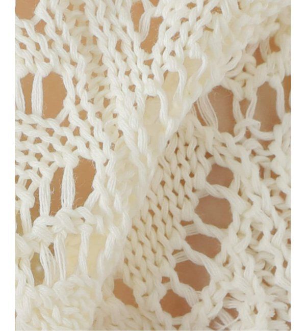 Spick and Span「《一部店舗+WEB限定追加2》ギマコットン透かし編みボートネックニット」|ニット・セーター|