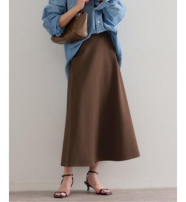 U by SPICK&SPAN「《WEB限定》カットフレアスカート」|スカート|ブラウン
