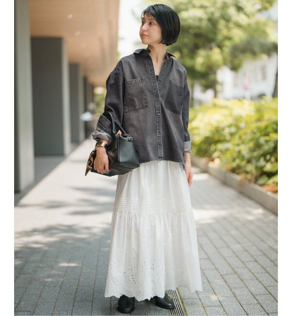 Spick and Span「《WEB限定 / 追加》5 1/2 SOFT DENIM SHIRT」|シャツ・ブラウス|