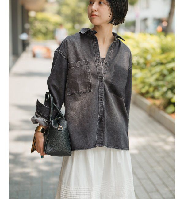 Spick and Span「《WEB限定 / 追加》5 1/2 SOFT DENIM SHIRT」|シャツ・ブラウス|