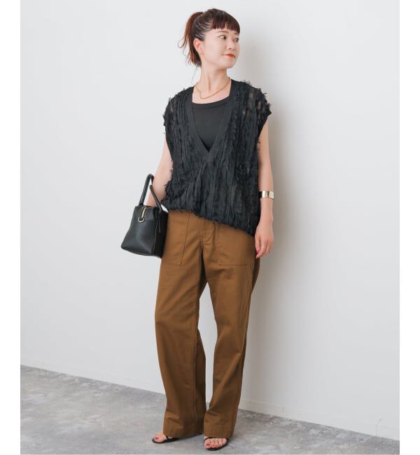 Spick and Span「《一部店舗+WEB限定》フリンジニットベスト」|ベスト・ジレ|
