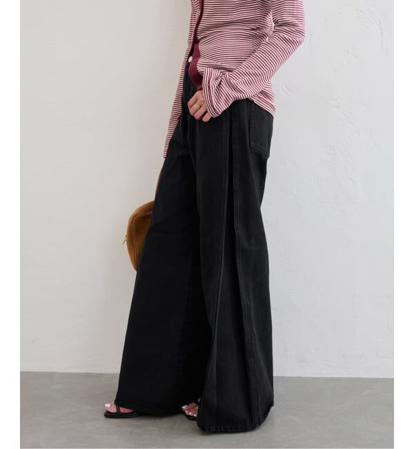 U by SPICK&SPAN「《追加》サイドタックワイドデニム」|デニム|