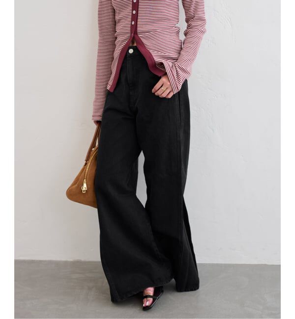 U by SPICK&SPAN「《追加》サイドタックワイドデニム」|デニム|