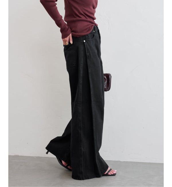 U by SPICK&SPAN「《追加》サイドタックワイドデニム」|デニム|