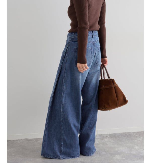 U by SPICK&SPAN「《追加》サイドタックワイドデニム」|デニム|