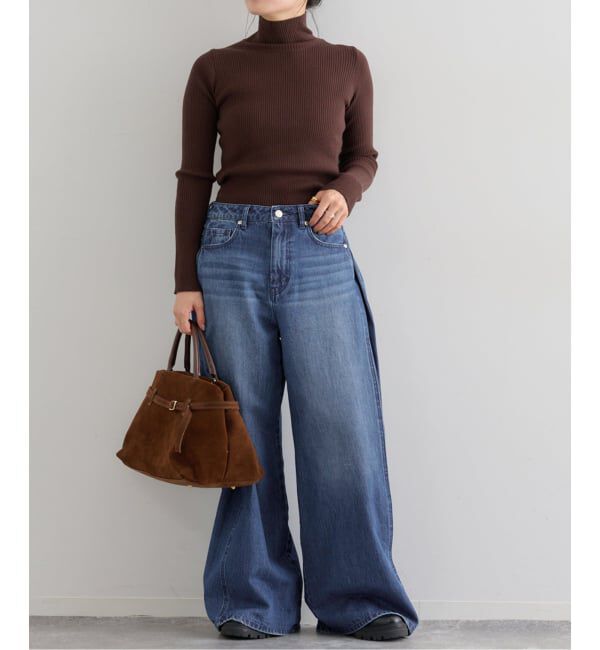 U by SPICK&SPAN「《追加》サイドタックワイドデニム」|デニム|