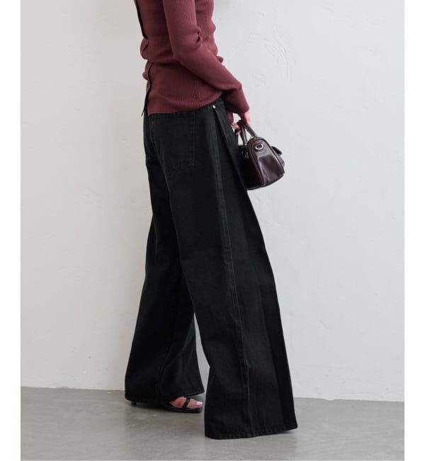 U by SPICK&SPAN「《追加》サイドタックワイドデニム」|デニム|