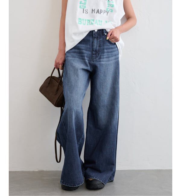 U by SPICK&SPAN「《追加》サイドタックワイドデニム」|デニム|