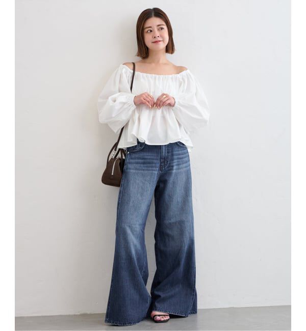 U by SPICK&SPAN「《追加》サイドタックワイドデニム」|デニム|