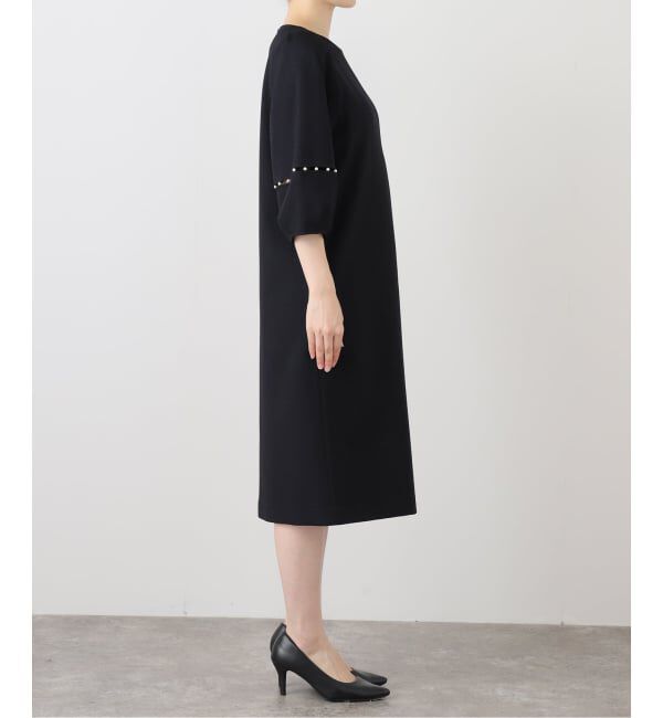  「【洗える】パールスリーブサックワンピース」|ワンピース|