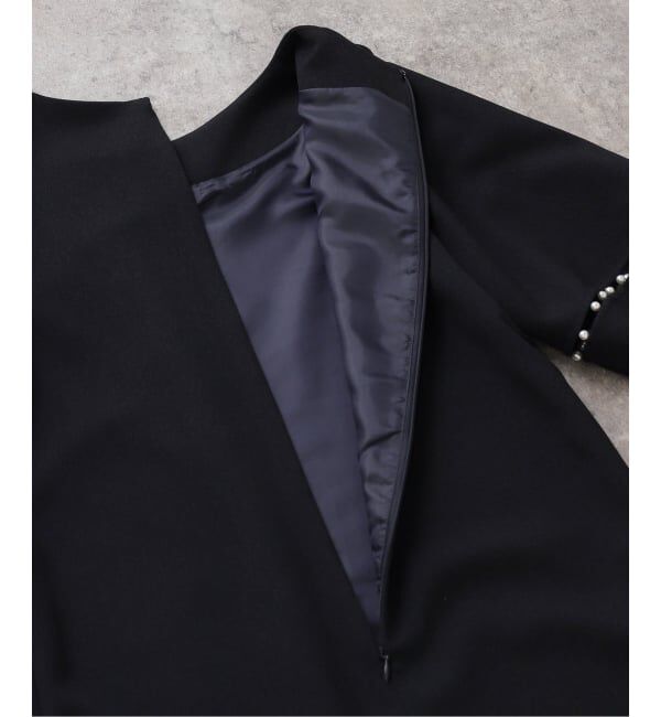  「【洗える】パールスリーブサックワンピース」|ワンピース|