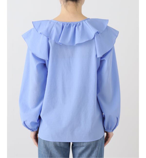  「【洗える】フレアフリルロングスリーブブラウス」|シャツ・ブラウス|