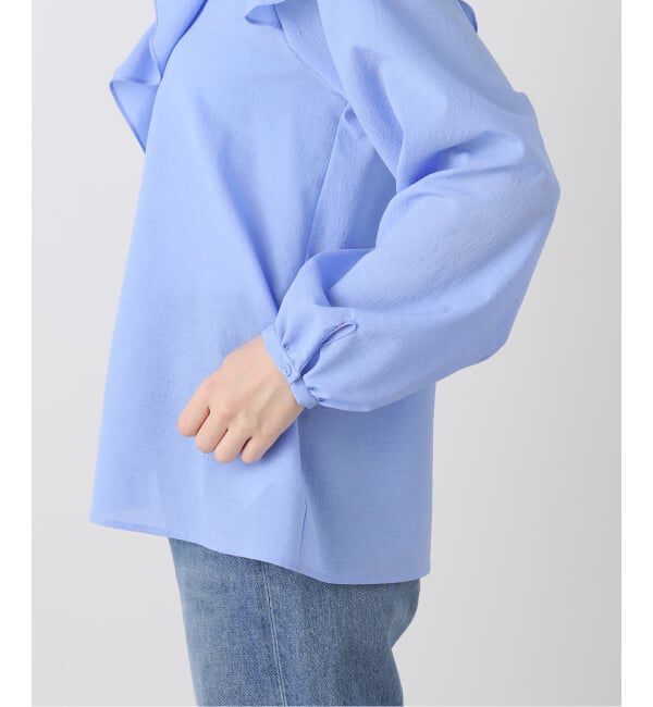  「【洗える】フレアフリルロングスリーブブラウス」|シャツ・ブラウス|