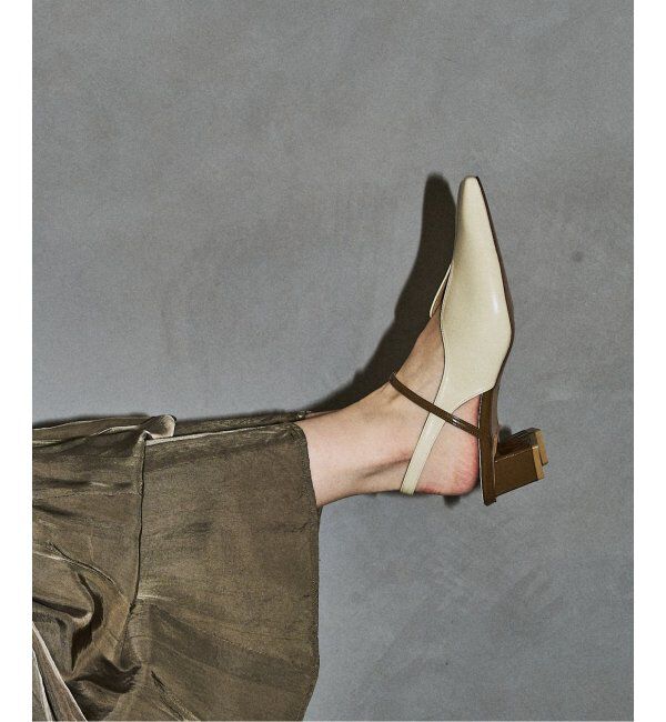  「GRISE4cmナロースクエアウェーブスリングバック」|パンプス|