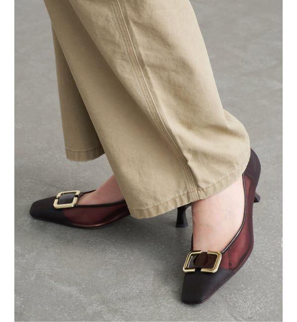  「5cmスクエアチュールバックルパンプス」|パンプス|