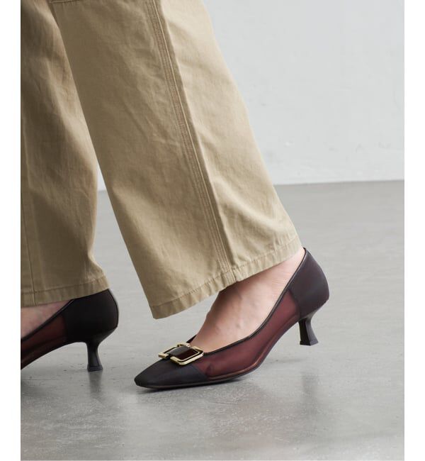  「5cmスクエアチュールバックルパンプス」|パンプス|