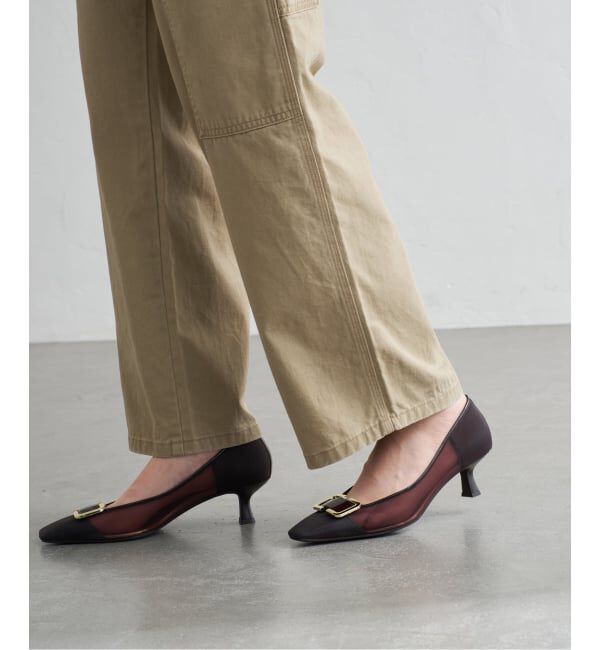  「5cmスクエアチュールバックルパンプス」|パンプス|