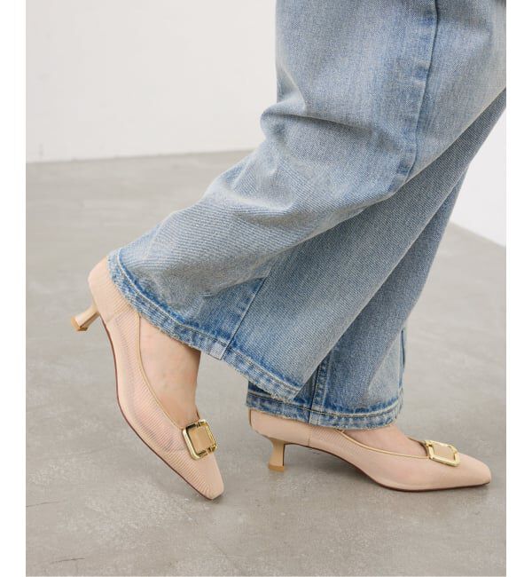  「5cmスクエアチュールバックルパンプス」|パンプス|