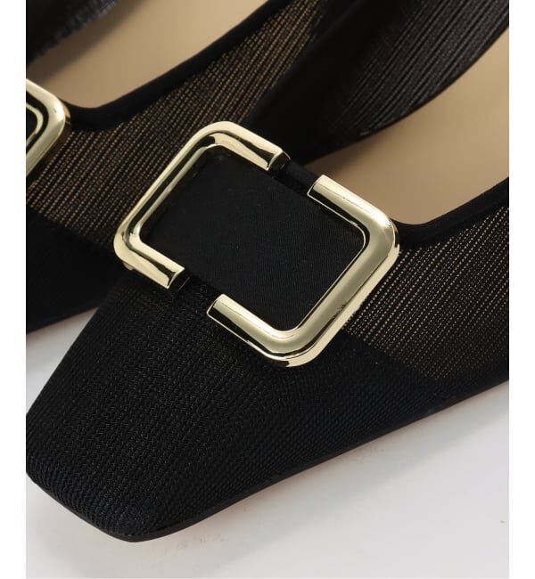  「5cmスクエアチュールバックルパンプス」|パンプス|