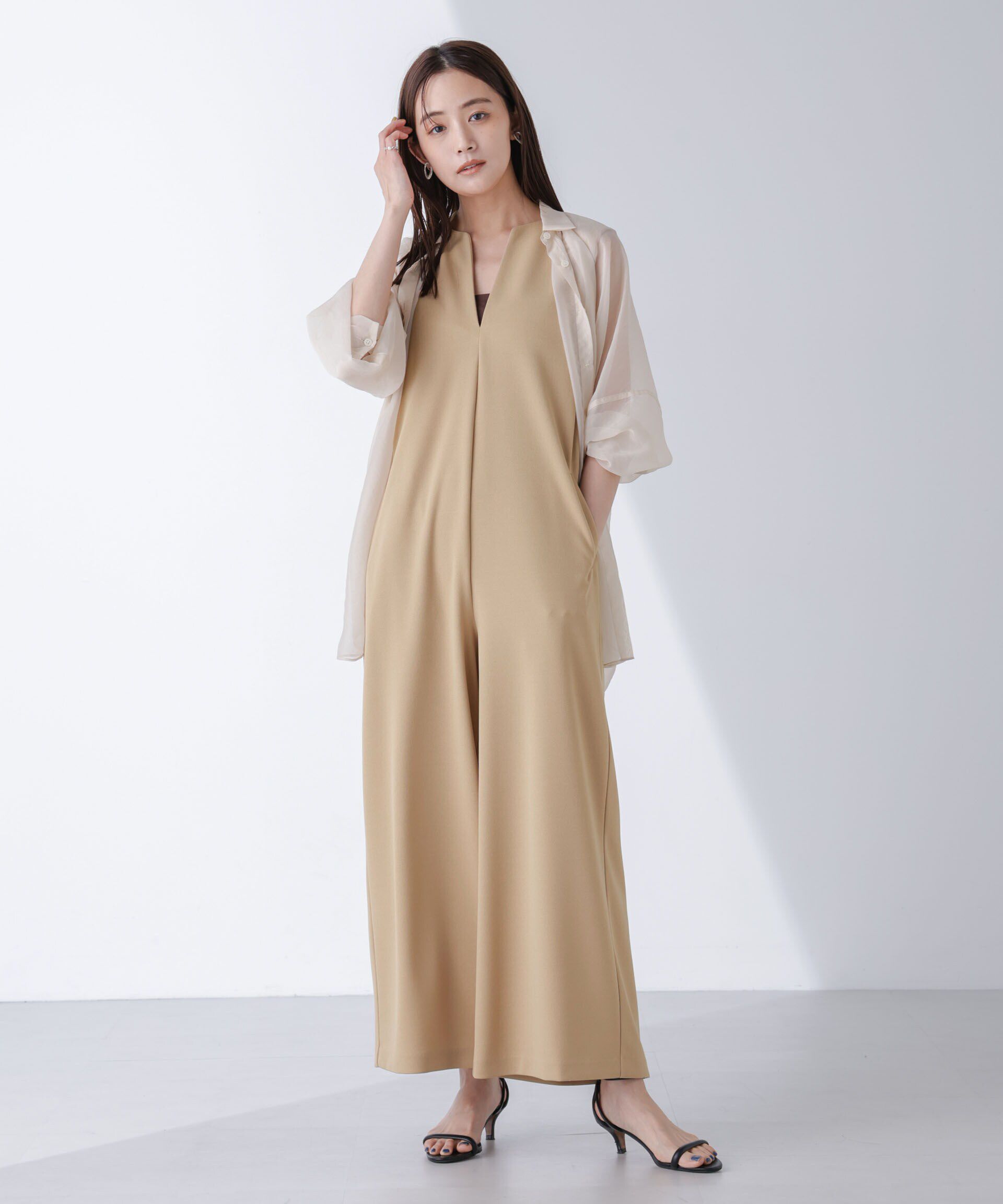 nano･universe「AtPARK＆DAILYWEAR/カットジョーゼットサロペ」|ワンピース|