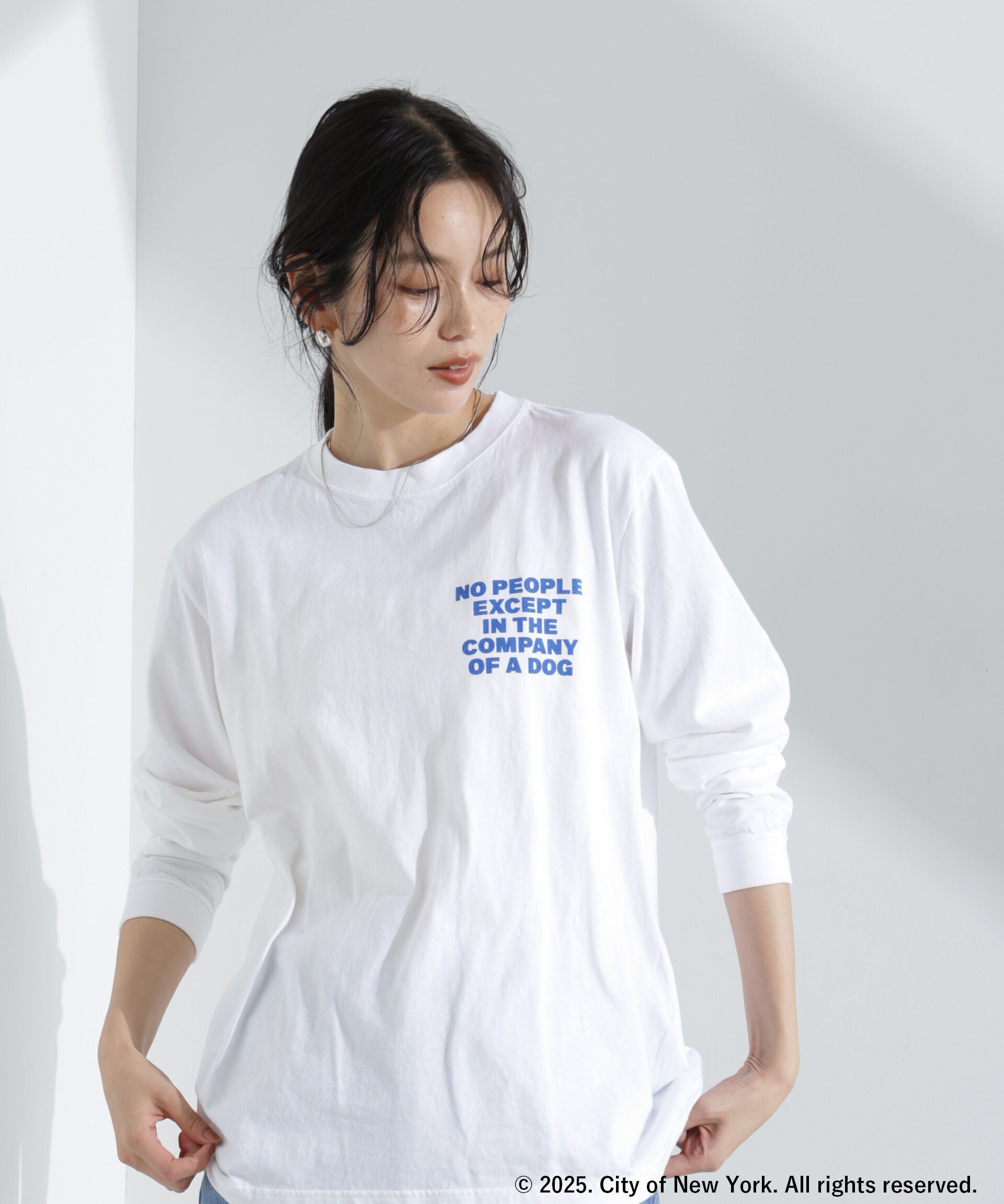 nano･universe「GOOD ROCK SPEED/NYC プリント ロングスリーブTee ホワイト」|Tシャツ・カットソー|