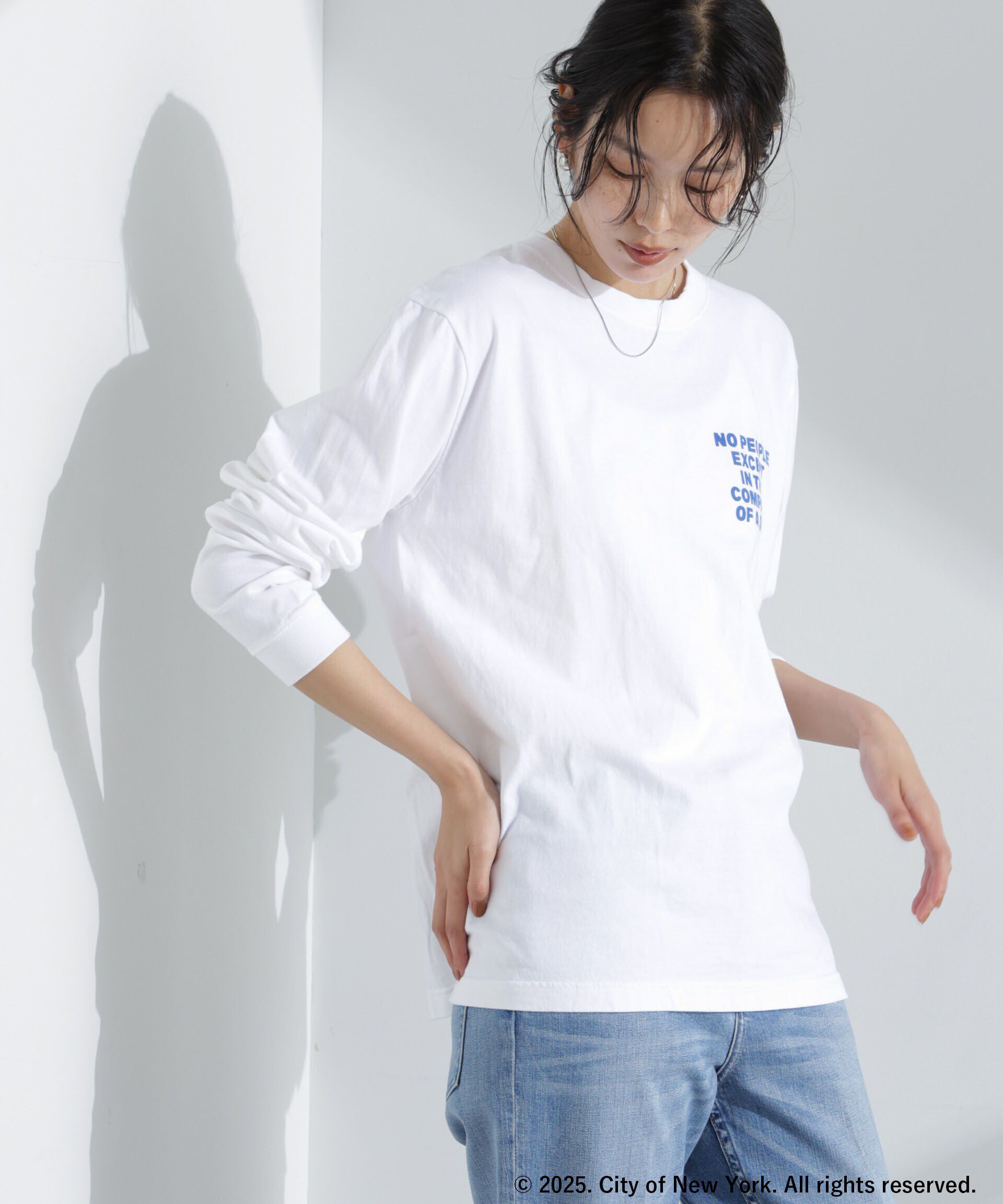 nano･universe「GOOD ROCK SPEED/NYC プリント ロングスリーブTee ホワイト」|Tシャツ・カットソー|