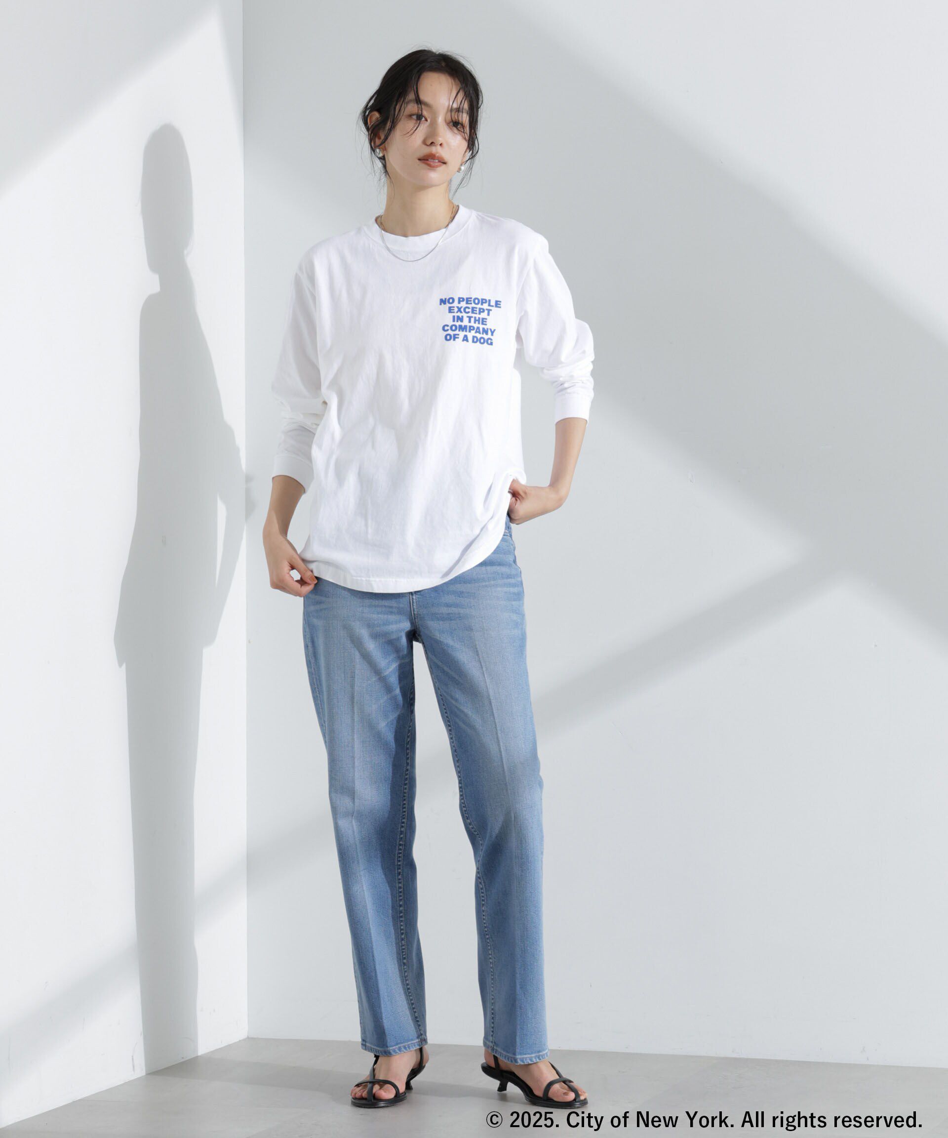 nano･universe「GOOD ROCK SPEED/NYC プリント ロングスリーブTee ホワイト」|Tシャツ・カットソー|