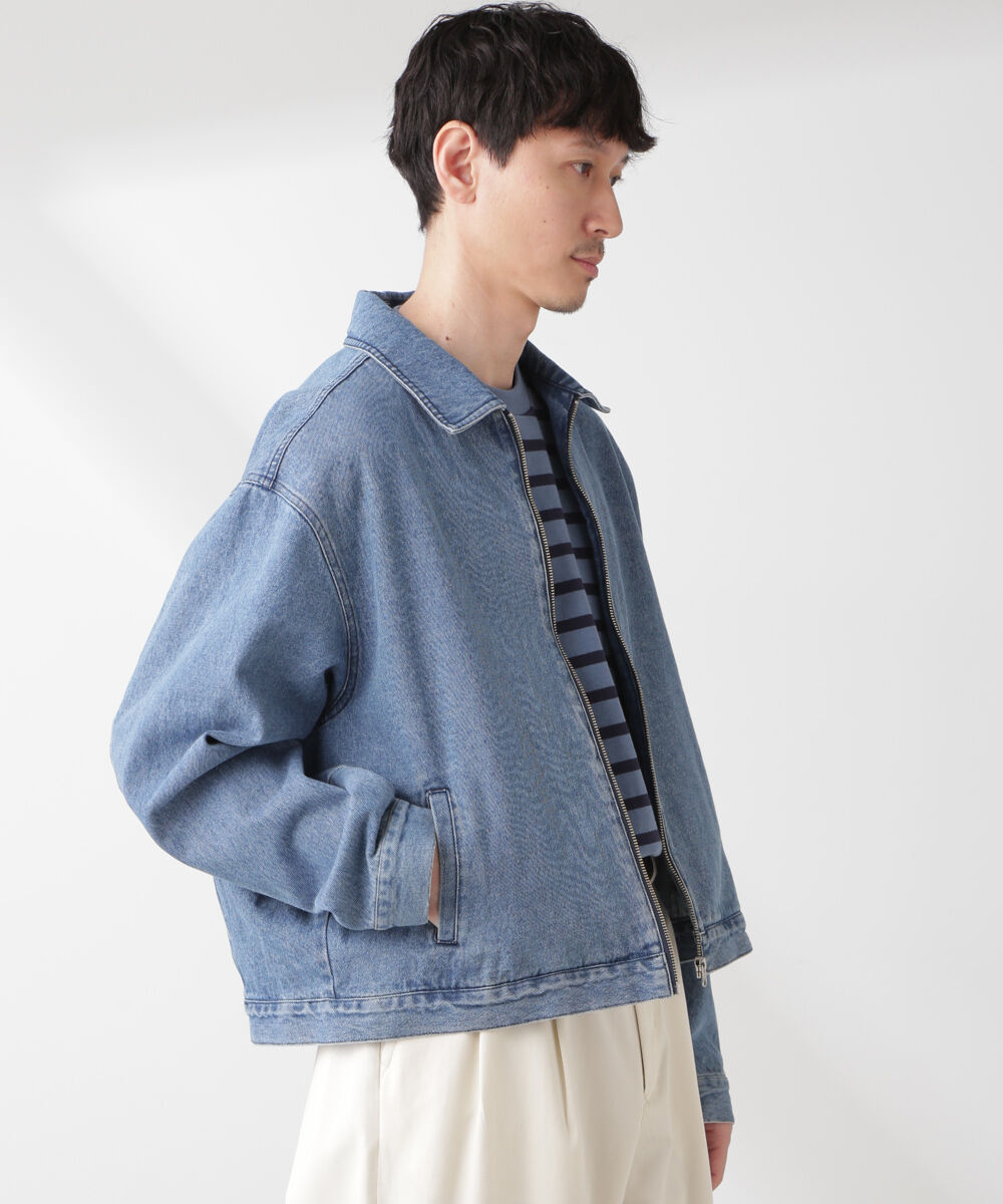 nano･universe「10'ozライトデニム スポーツジャケット」|ブルゾン・スタジャン|