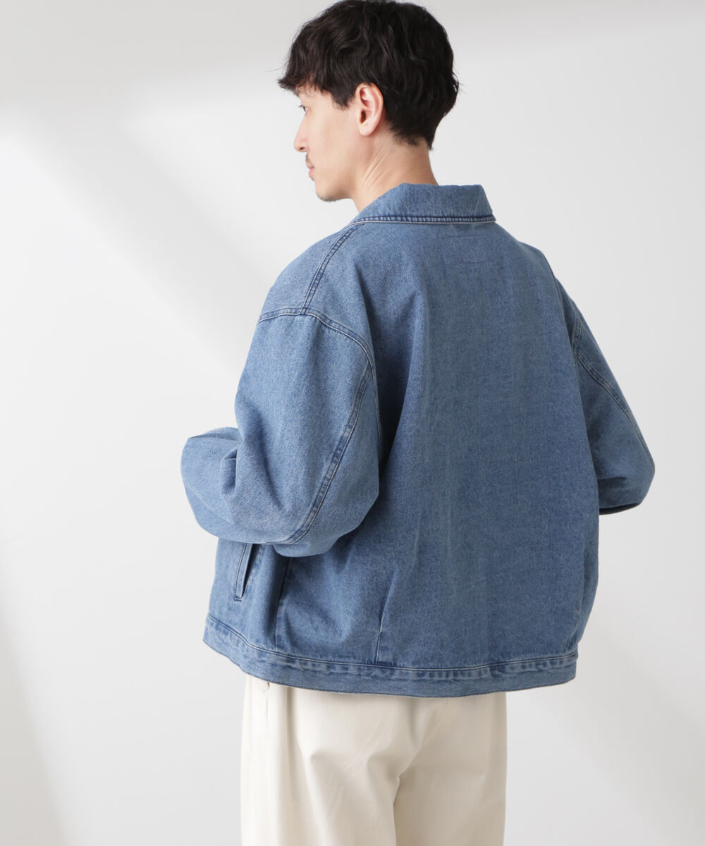 nano･universe「10'ozライトデニム スポーツジャケット」|ブルゾン・スタジャン|