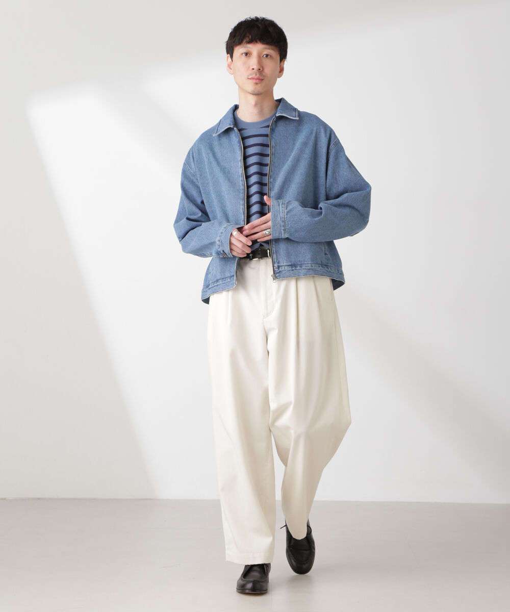nano･universe「10'ozライトデニム スポーツジャケット」|ブルゾン・スタジャン|