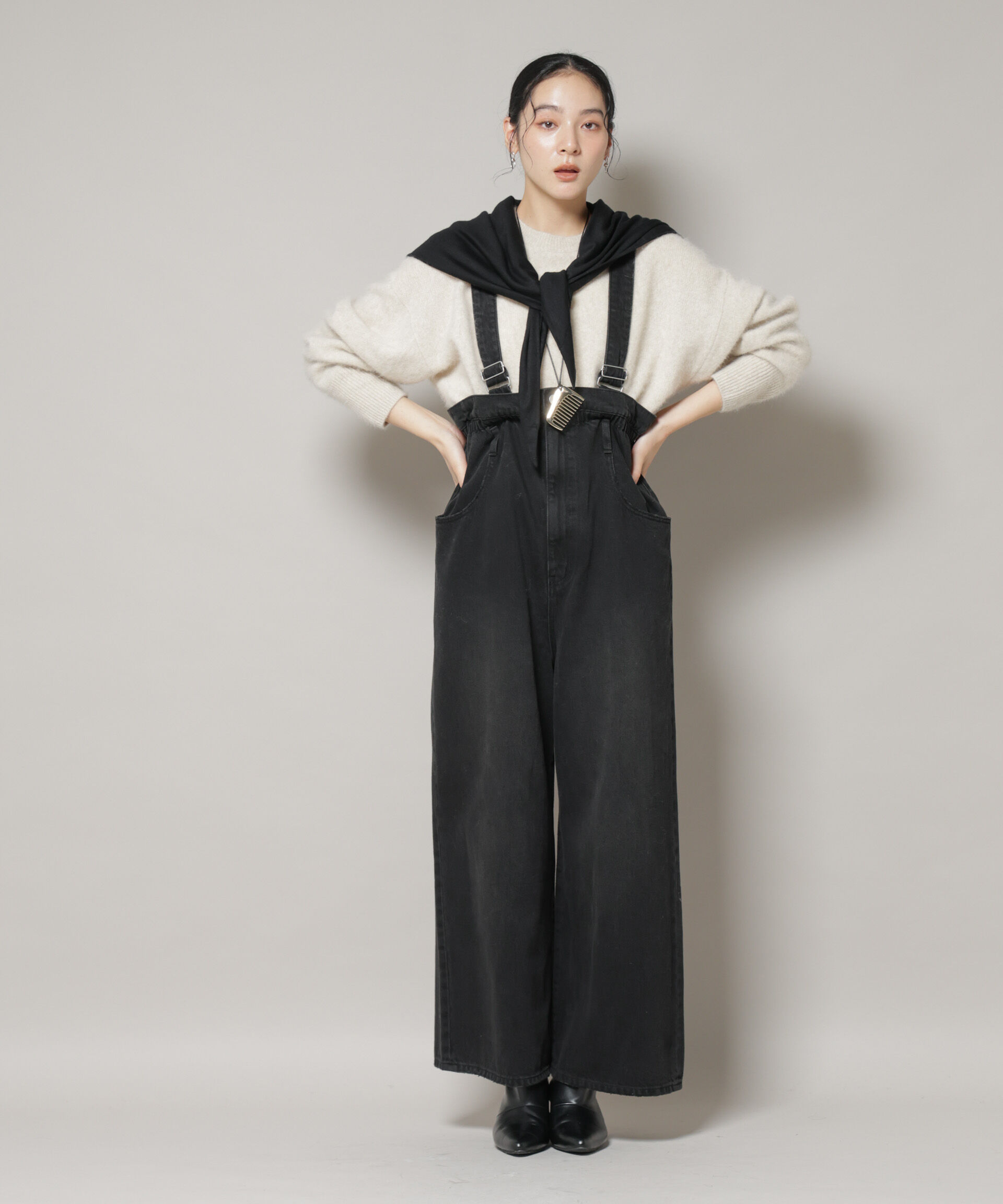 nano･universe「コットンワイドサロペット」|ワンピース|