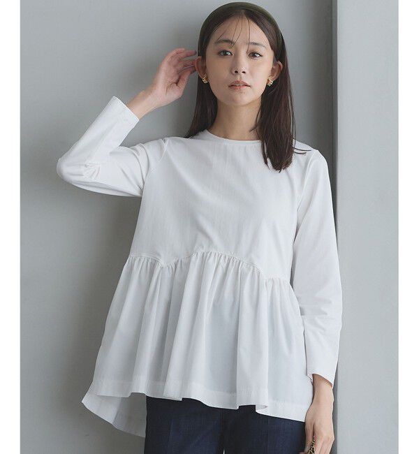 組曲「ペプラムレイヤード 長袖Tシャツ」|Tシャツ・カットソー|アイボリー系