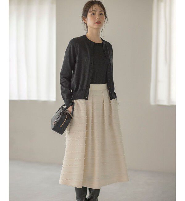 組曲「【WEB限定】ボーダーカットジャカード フレアスカート」|スカート|