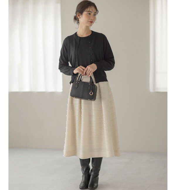 組曲「【WEB限定】ボーダーカットジャカード フレアスカート」|スカート|