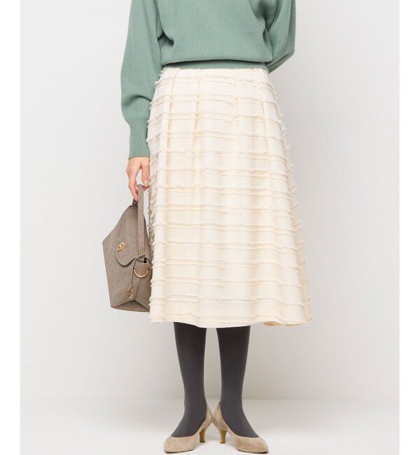 組曲「【WEB限定】ボーダーカットジャカード フレアスカート」|スカート|