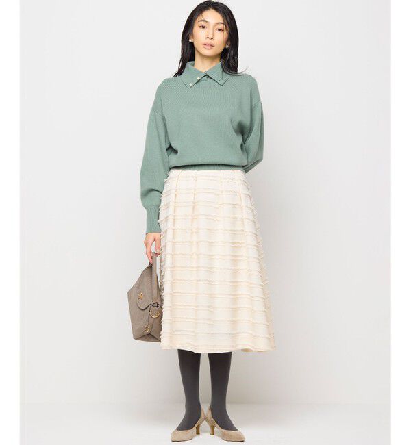 組曲「【WEB限定】ボーダーカットジャカード フレアスカート」|スカート|