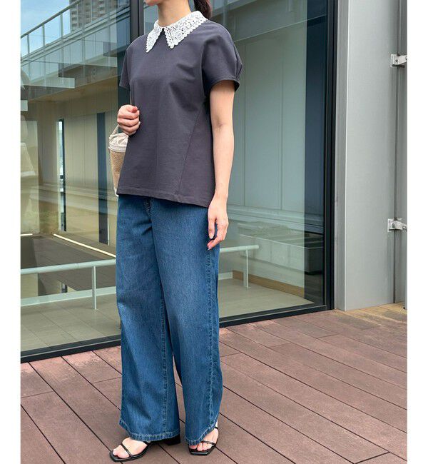 組曲「【2WAY】レース襟フレンチテリー カットソー」|Tシャツ・カットソー|