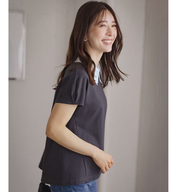 組曲「【2WAY】レース襟フレンチテリー カットソー」|Tシャツ・カットソー|