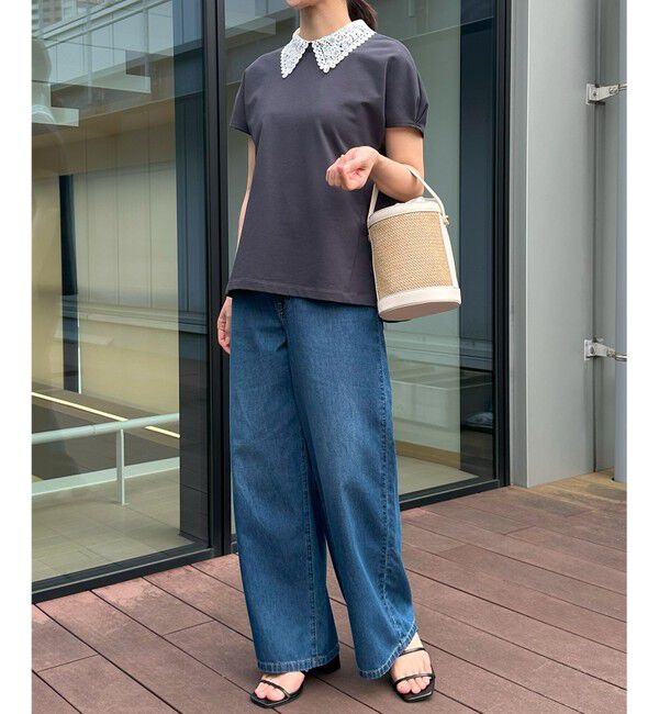 組曲「【2WAY】レース襟フレンチテリー カットソー」|Tシャツ・カットソー|