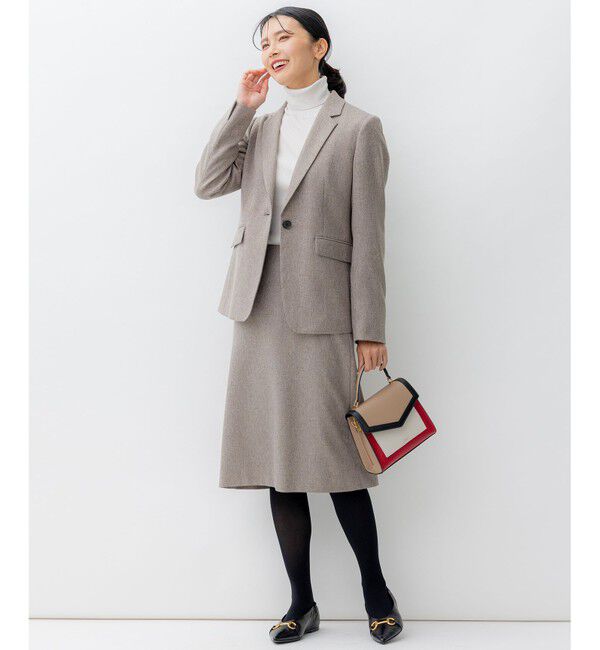 23区「【洗える】ウールライクカルゼ テーラード ジャケット」|テーラードジャケット|